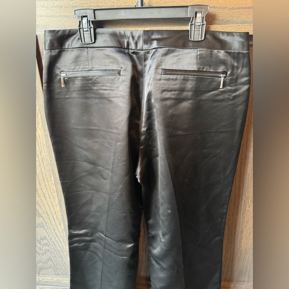 Banana Republic Black Satin Trousers  10 Petite - Picture 6 of 7